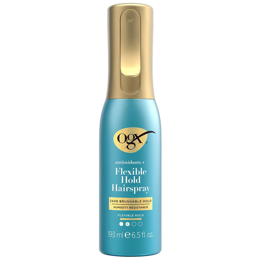 OGX Antioxidants + Flexible Hold Hairspray, Anti Humidity Styling Spray, 6.5 fl. oz