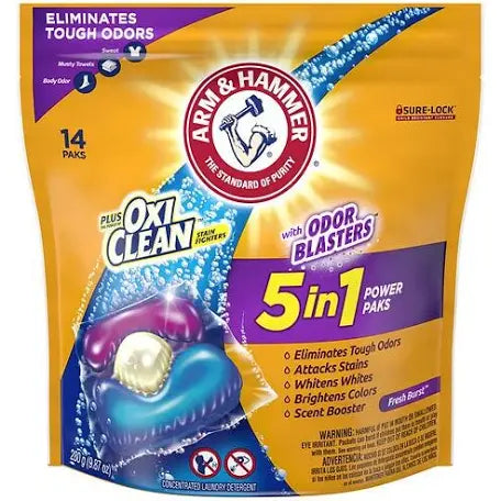 Arm & Hammer 5 in 1 + Oxi Clean Power Paks (Fresh Burst)