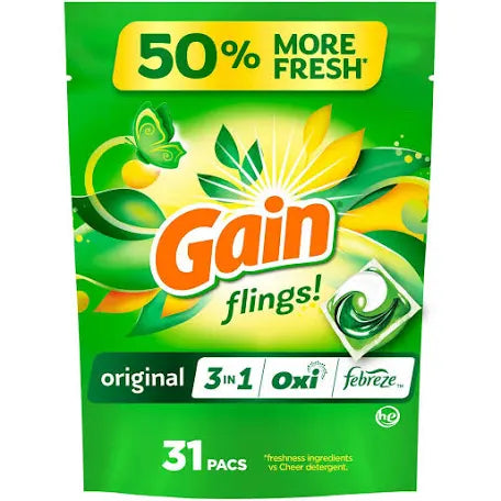 Gain Flings 3in1 (Oxi Clean+Febreze+Original)