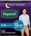 Depend Night Defense Adult Incontinence Underwear for Men, Overnight