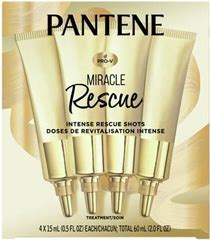 Pantene Pro-V Pantene Miracle Intense Rescue Shots Dry Hair Treatment, 0.5 OZ, 4 Ct