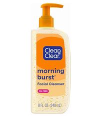 Clean & Clear Morning Burst Oil-Free Facial Cleanser with Vitamin C Daily Nourishing Face Wash