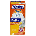 Hefty Ultra Strong 13 Gallon Trash Bags, Tall Kitchen Trash Bags, White, Citrus Twist Scent, 40 Bags